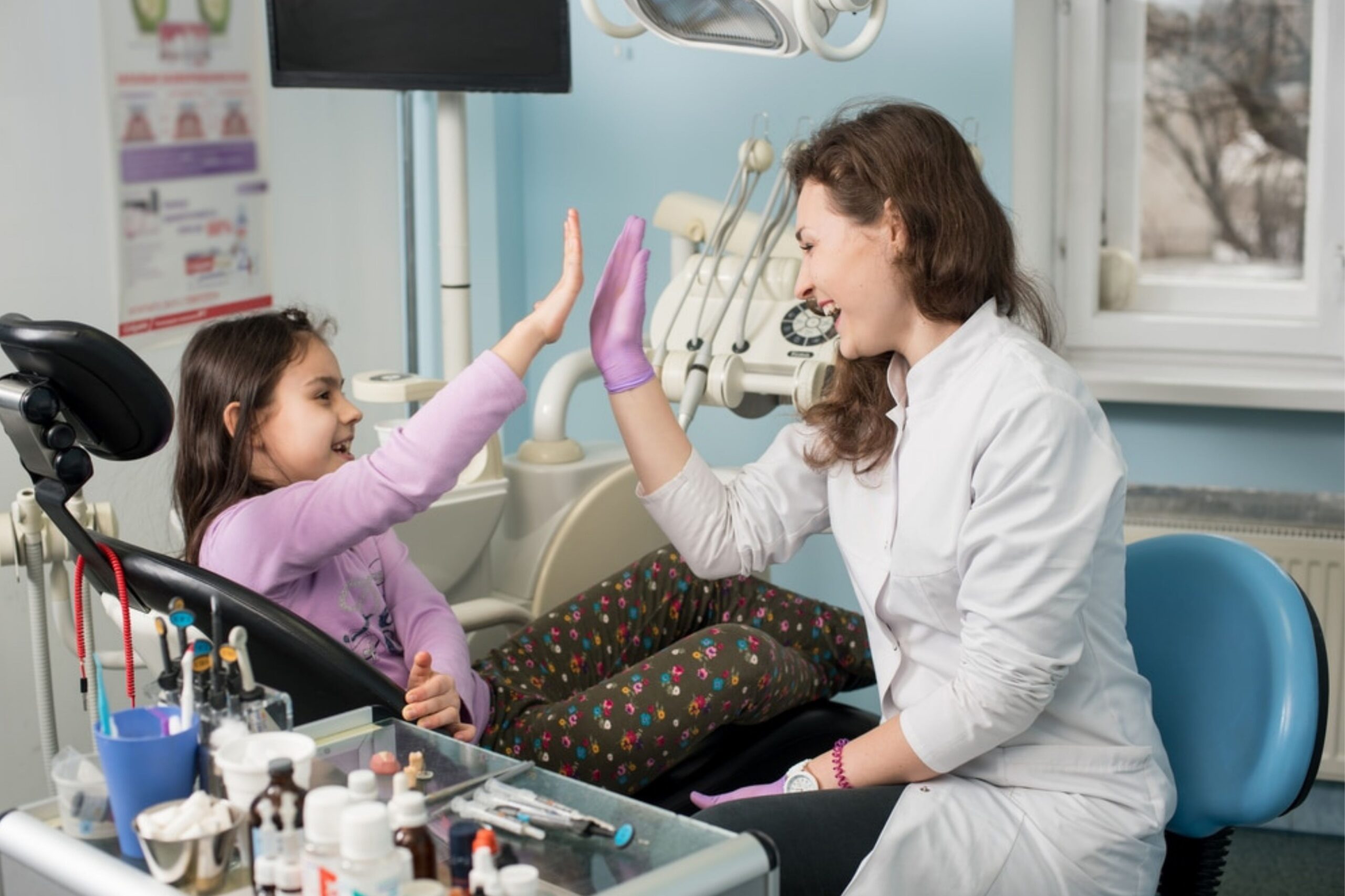Child getting dental care in Bentonville AR for teeth grinding (bruxism) at a friendly pediatric dental clinic